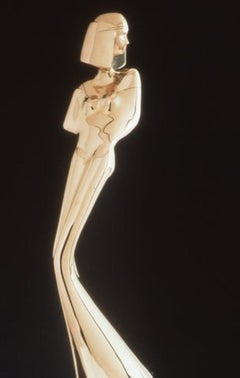 Vintage David Hostetler Sculpture Maquette Polished Bronze Female Art Deco Modern