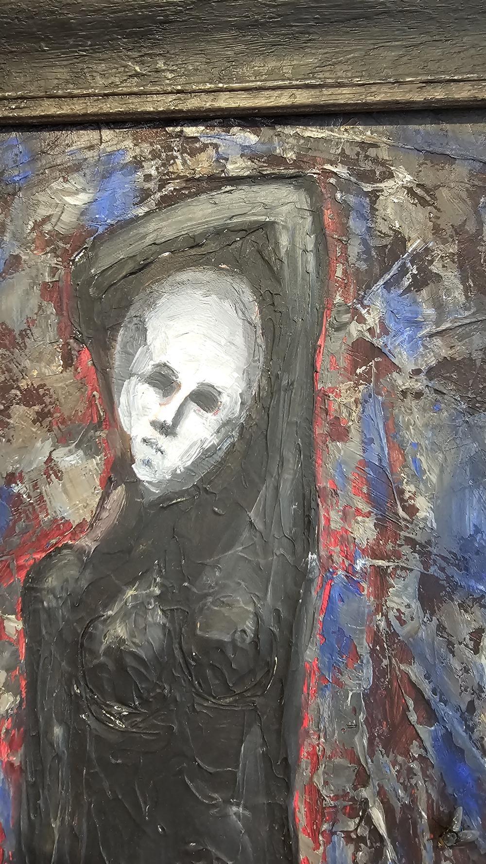 David Hostetler, Black, Female, White Face, Dancer, Mask For Sale 2