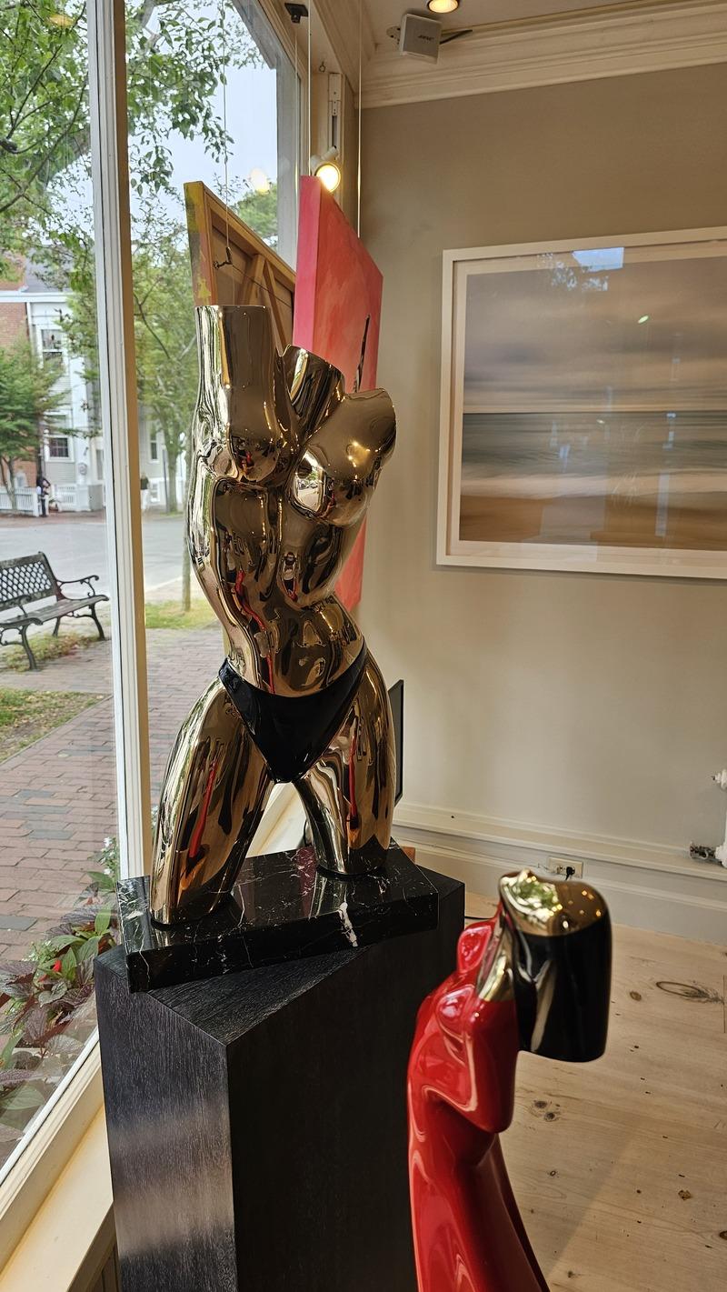 David Hostetler, Bañista, Oro, Brillante, Torso, Bikini, Mujer, Bronce pulido en venta 4