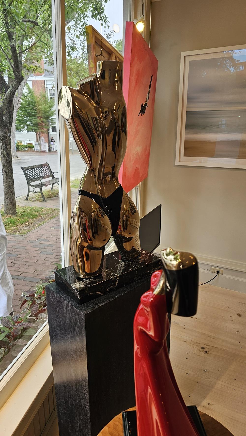 David Hostetler, Bañista, Oro, Brillante, Torso, Bikini, Mujer, Bronce pulido en venta 5