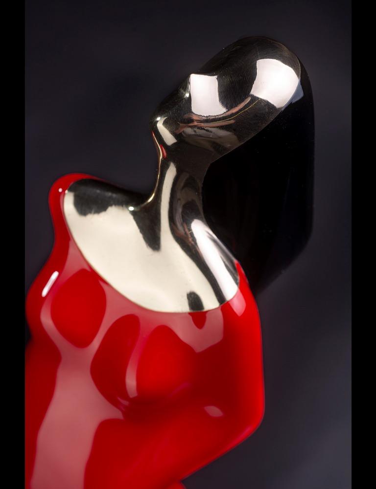 David Hostetler Bronze Dancer Ferrari Red Automotive Paint Female Movement For Sale 1