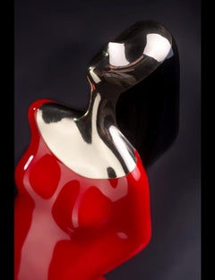 David Hostetler Ballerina in bronzo Vernice automobilistica rosso Ferrari Movimento femminile