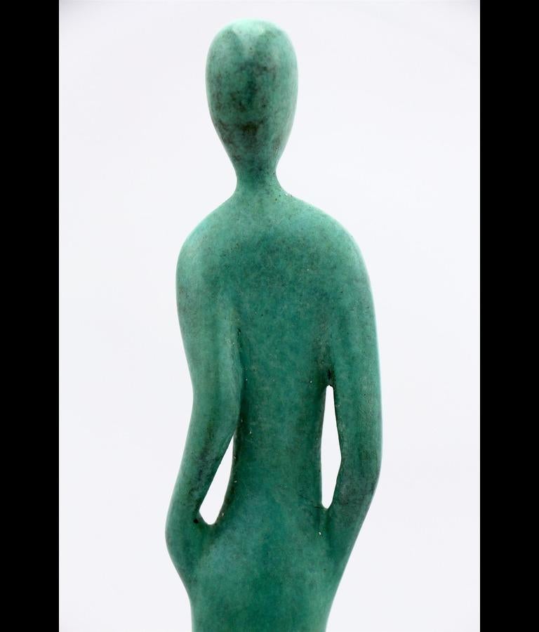 David Hostetler Bronze Sculpture Figurative Green Full Figure Small For Sale 3