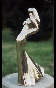 David Hostetler, fließende weibliche Figur, Tänzerin, Gold, glänzend