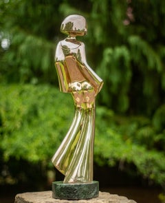 David Hostetler, Oro, Deco, Figura intera, Bronzo lucido, Danza, Donna