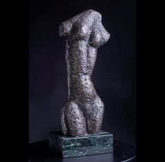 David Hostetler Escultura de torso Bronce Desnudo Figurativo Mediados de Siglo Marrón Antiguo