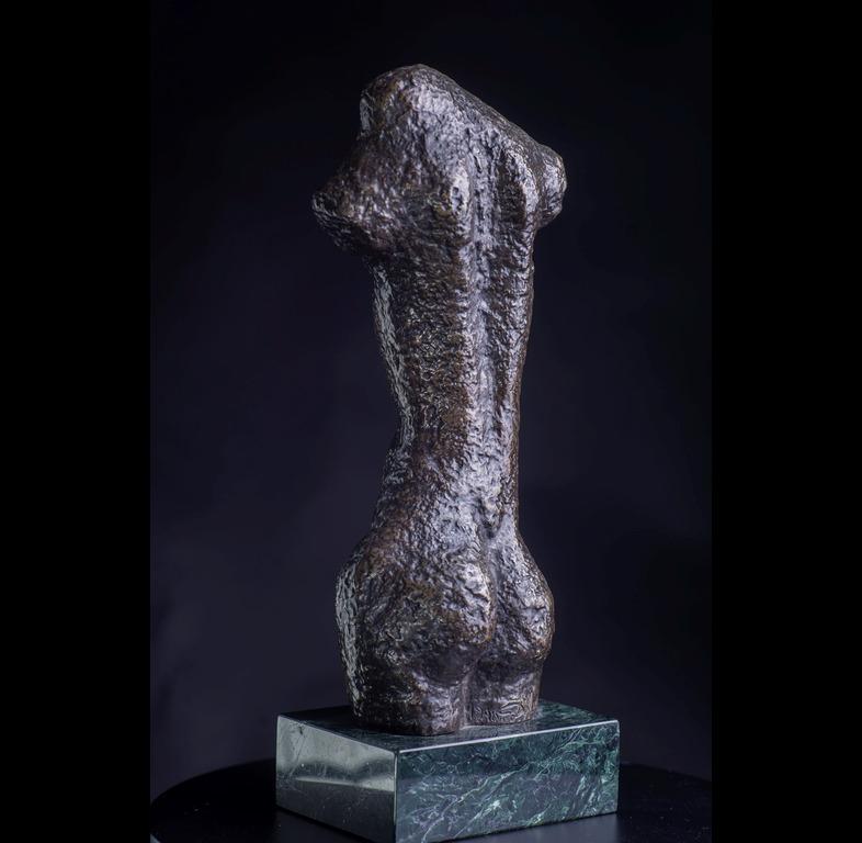 David Hostetler Torso Sculpture Bronze Nude Mid Century Figurative Brown For Sale 1