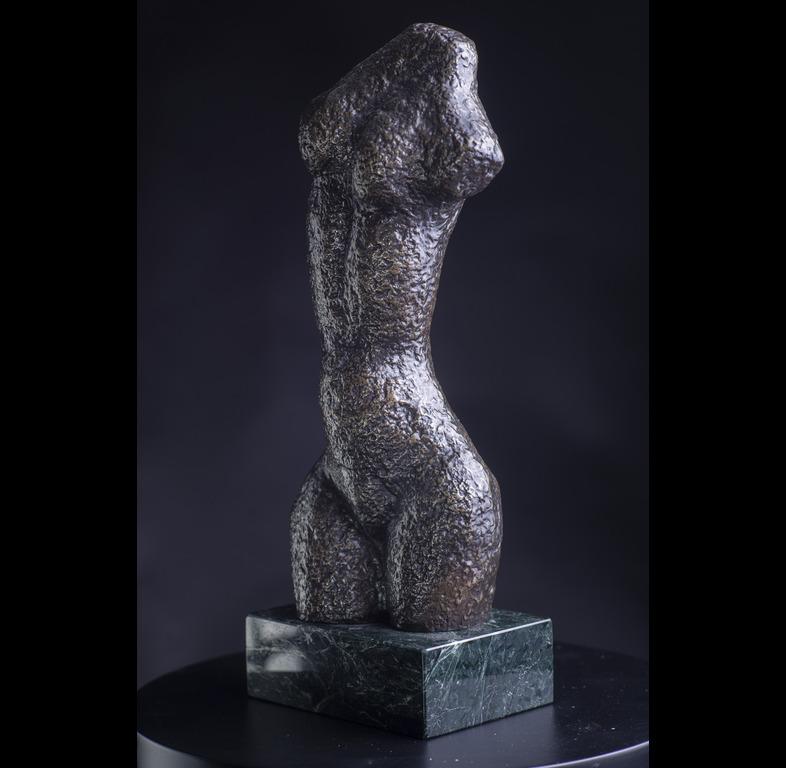 David Hostetler Torso Sculpture Bronze Nude Mid Century Figurative Brown For Sale 2