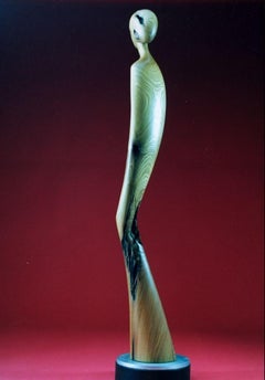 David Hostetler Scultura figurativa femminile in legno Beige Anasazi Petroglyph