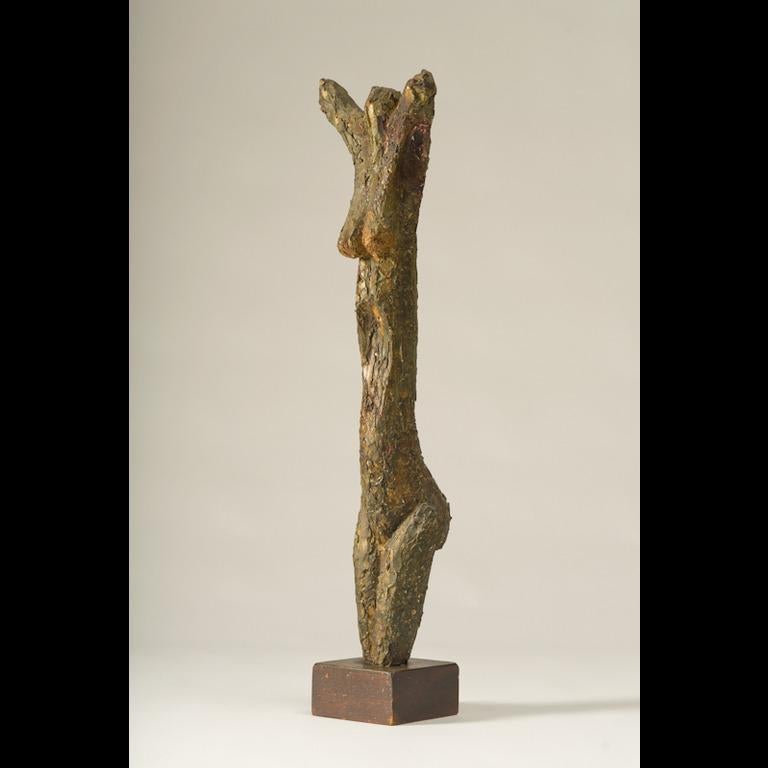 Figurative Skulptur „Torso“ aus Gold und Gips mit Rohoberfläche von David Hostetler aus der Mitte des Jahrhunderts im Angebot 3