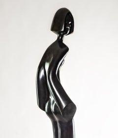 Donna, Nero, Astratto, Torsione, Danza, Abito, Art Deco, Giardino, Su commissione