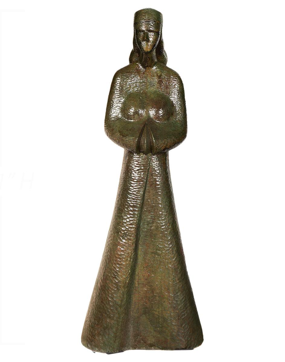 David Hostetler, American (1926-2015). Hostetler large bronze sculpture inspired by the Japanese women of the Song Dynasty. Signature and date, 2006, impressed right side near the bottom. Measures 81