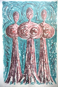 Lithographie signée et numérotée de David Hostetler « Asherah Grove » - 1995, éd. 1/6