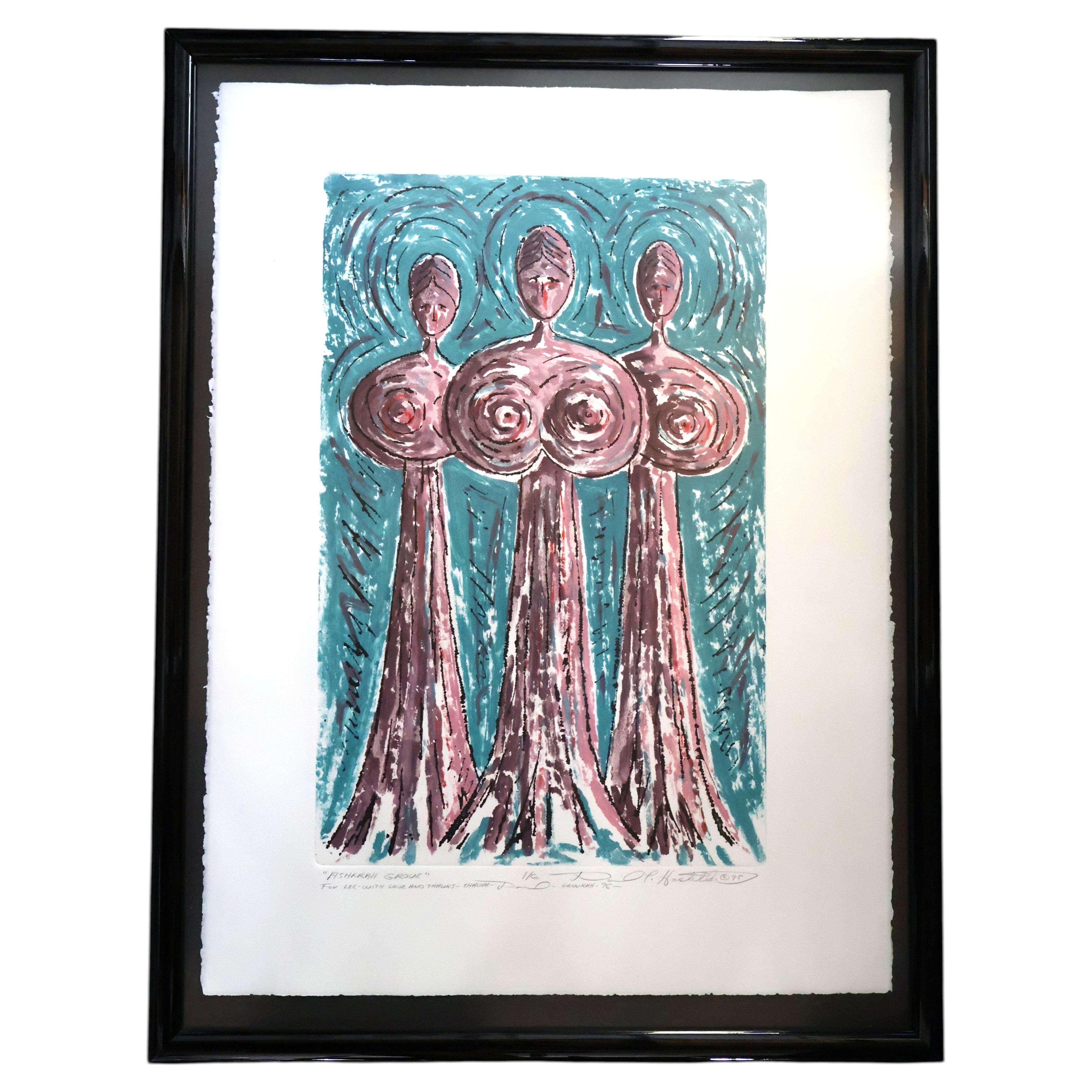 Lithographie signée et numérotée de David Hostetler « Asherah Grove » - 1995, éd. 1/6 en vente