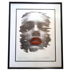 David Hostetler, signierte und nummerierte Lithografie „Göttin mit roten Lippen“, 2000