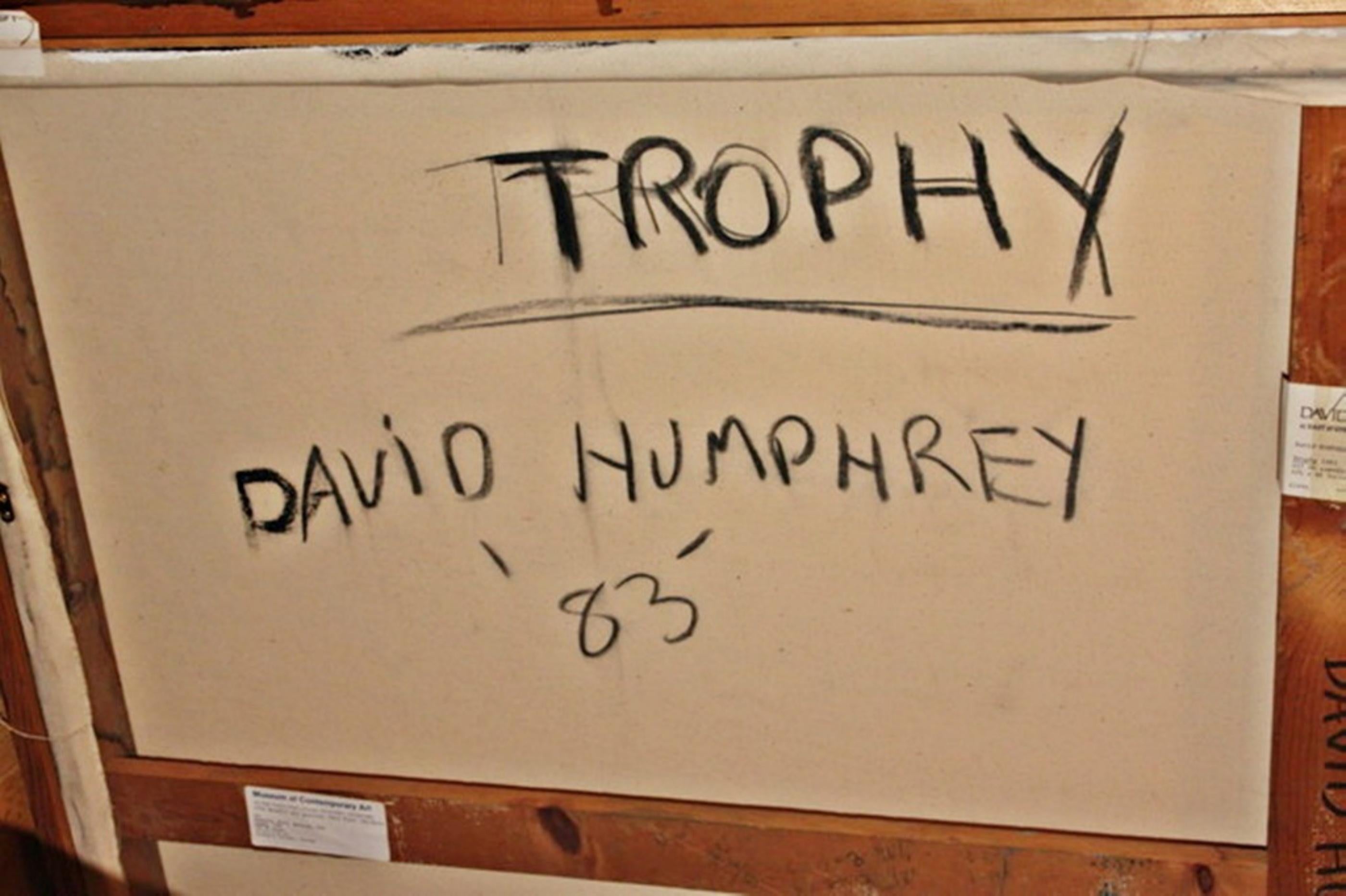 Trophy, Museum of Contemporary Art Chicago, unique signed painting w/provenance - Gray Animal Painting by David Humphrey