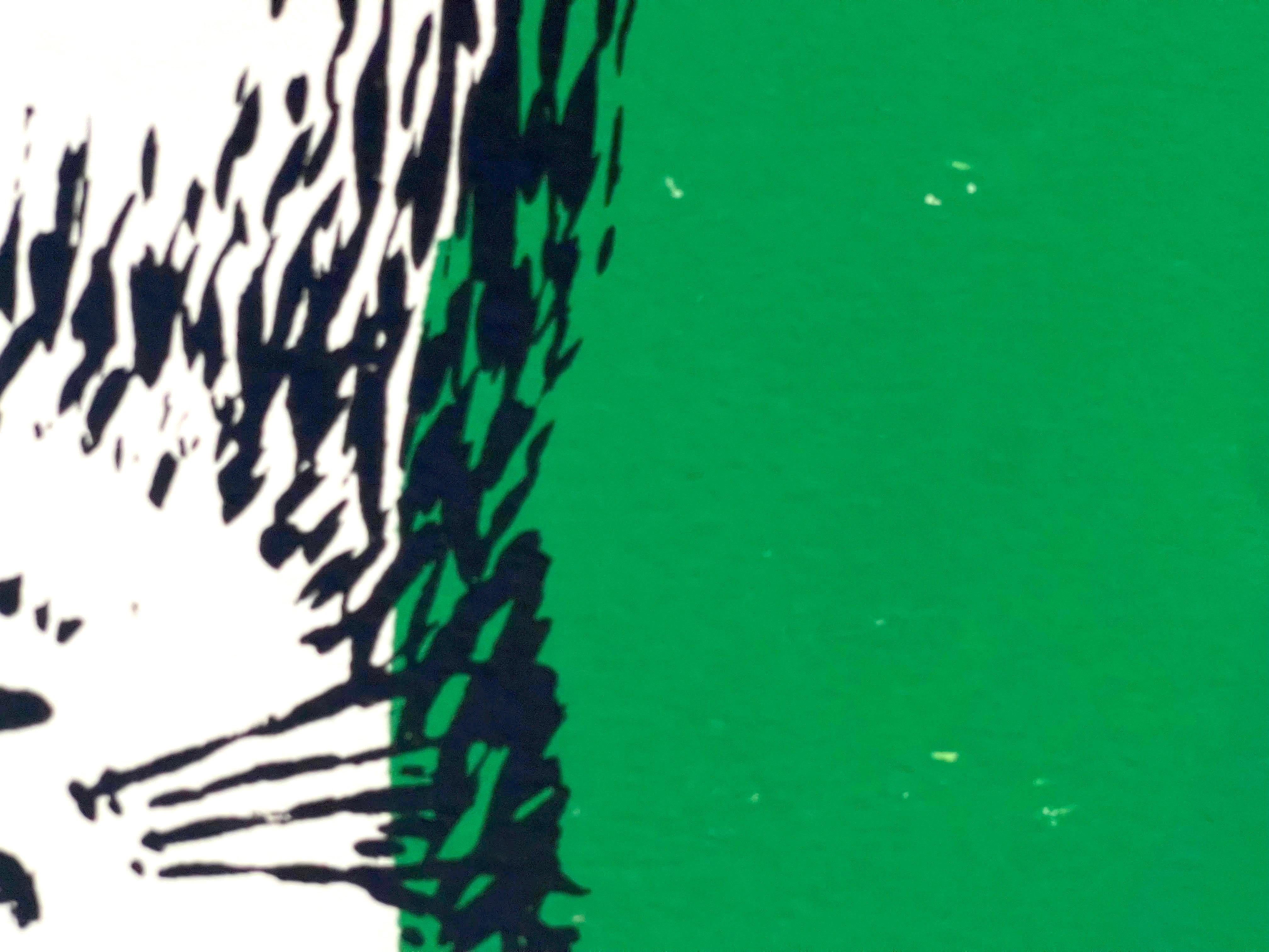 Monotype sans titre de deux chats (Deux chats), impression signée unique - Contemporain Print par David Humphrey