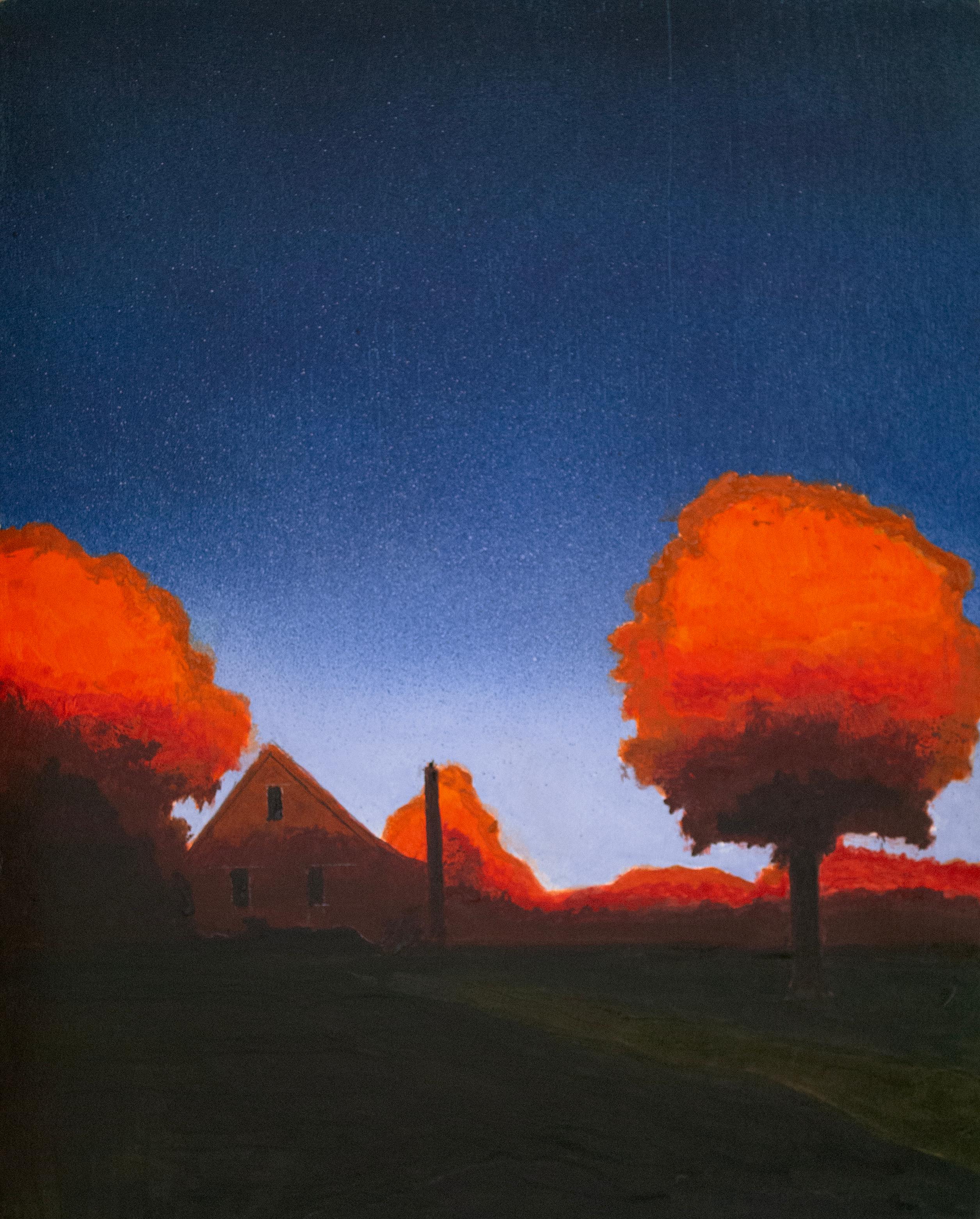 Solitudine mattutina - Pittura di un paesaggio tranquillo