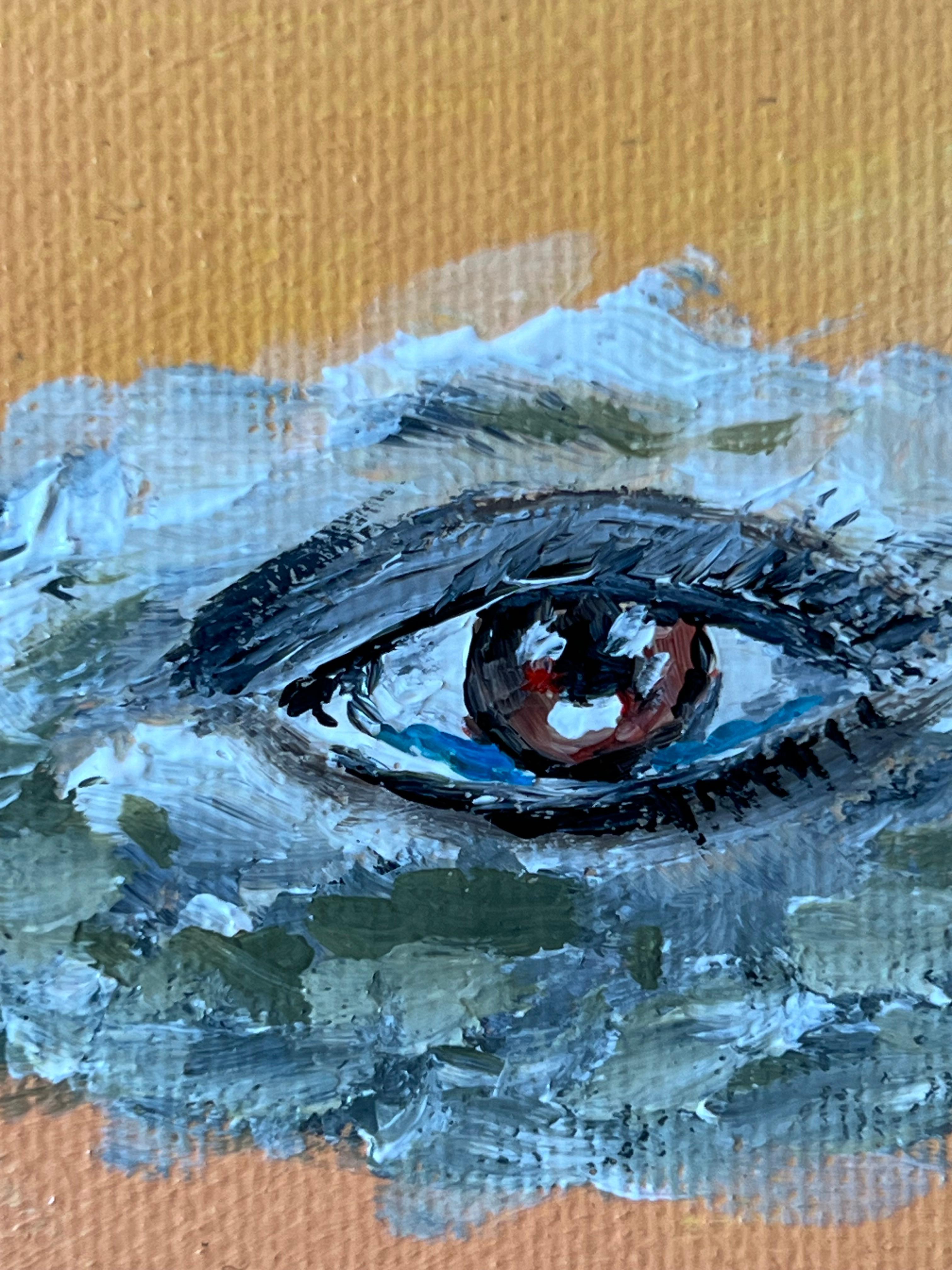 „Tears Of Joy“ realistisches, schickes, elegantes, mystisches Porträt-Acrylgemälde mit mystischem Auge im Angebot 4