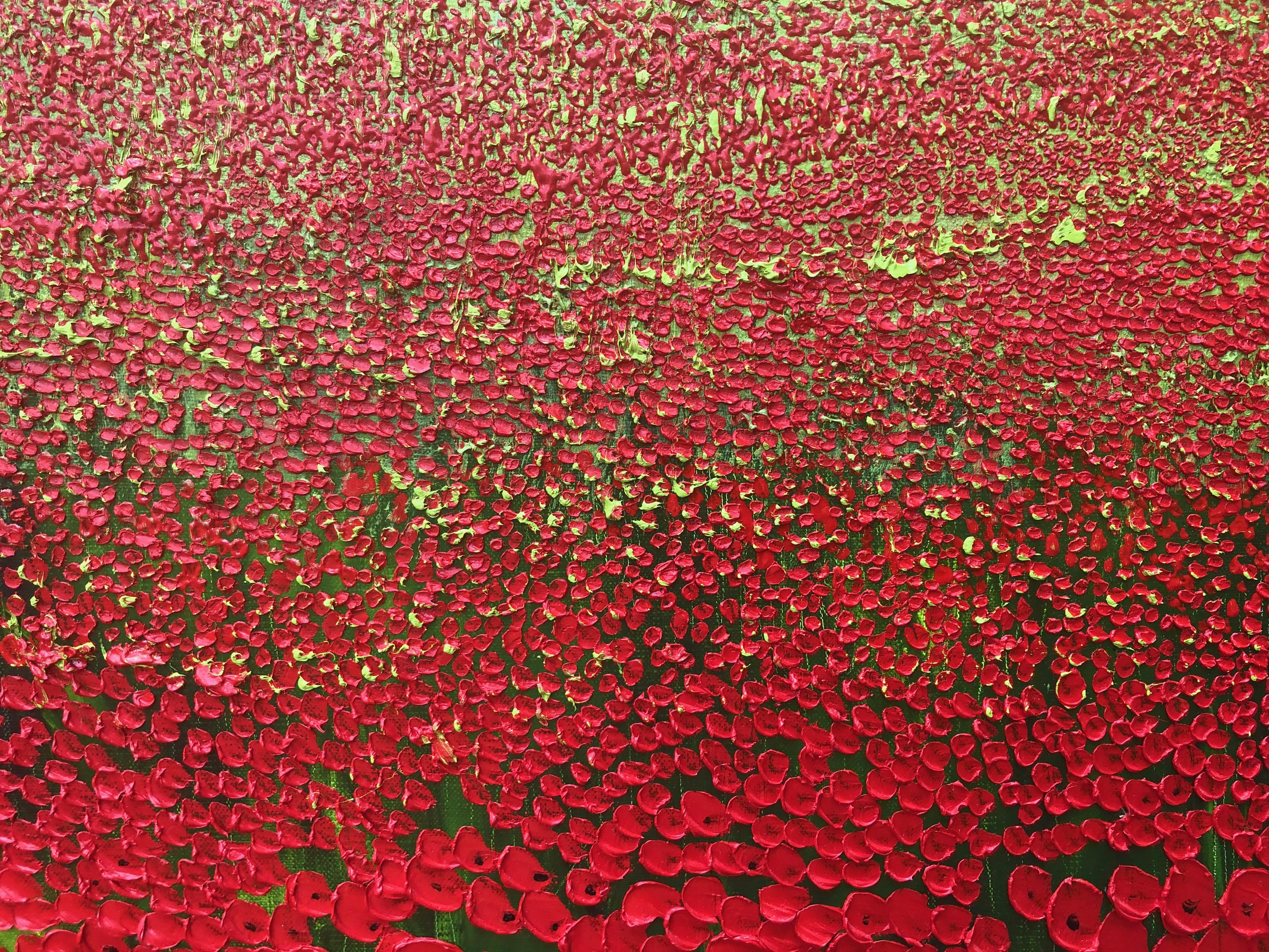 A Sea Of Poppies.   Large Contemporary Landscape Painting 1