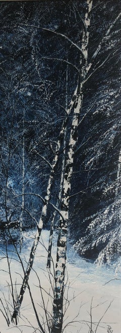 Snow Birches. Contemporary Landscape Painting
