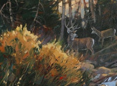 Deer Crossing Creek, Oil Painting by David Jackson