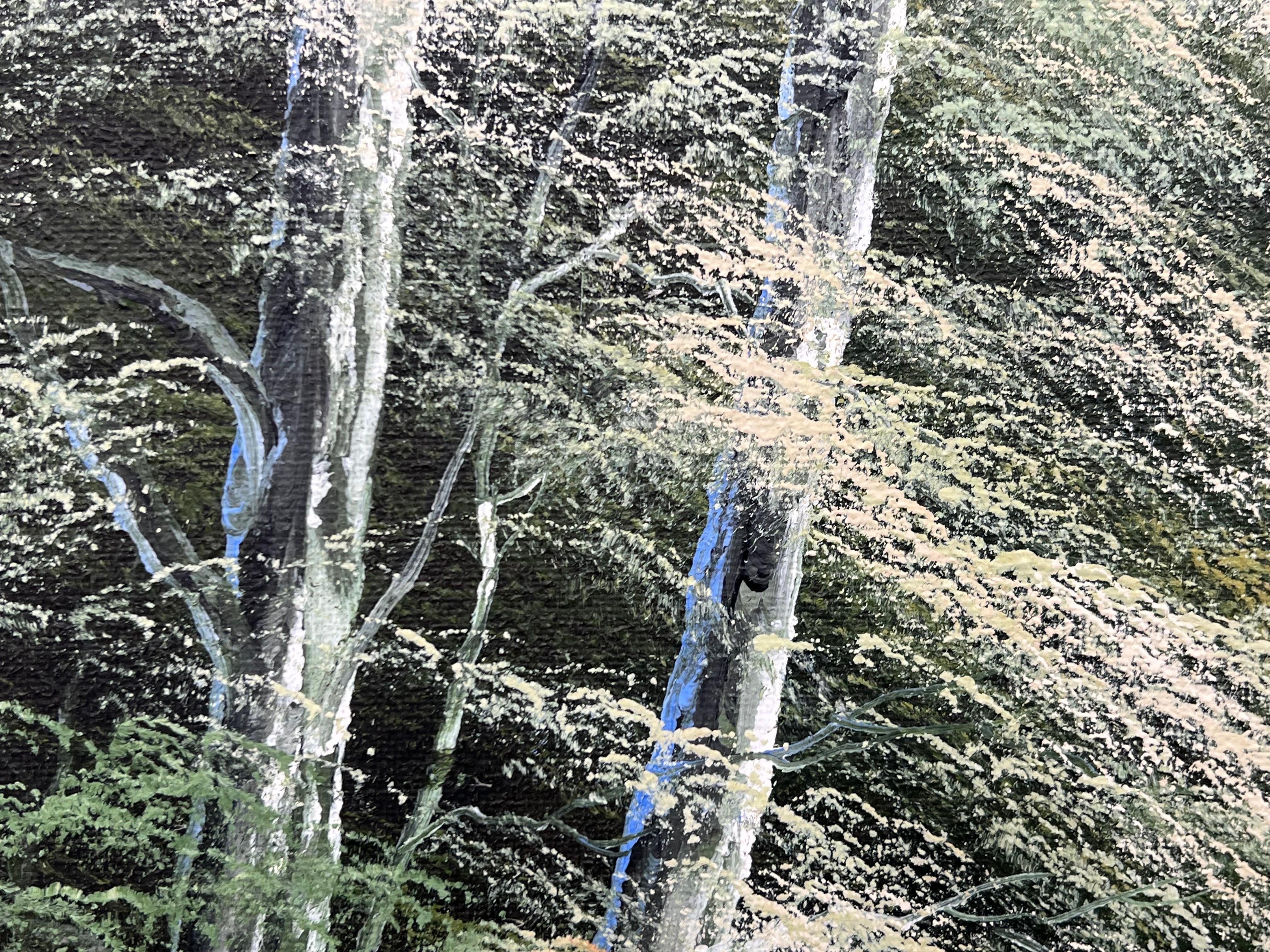 Green Water in the Lake District of England with Lush Trees by British Artist For Sale 10