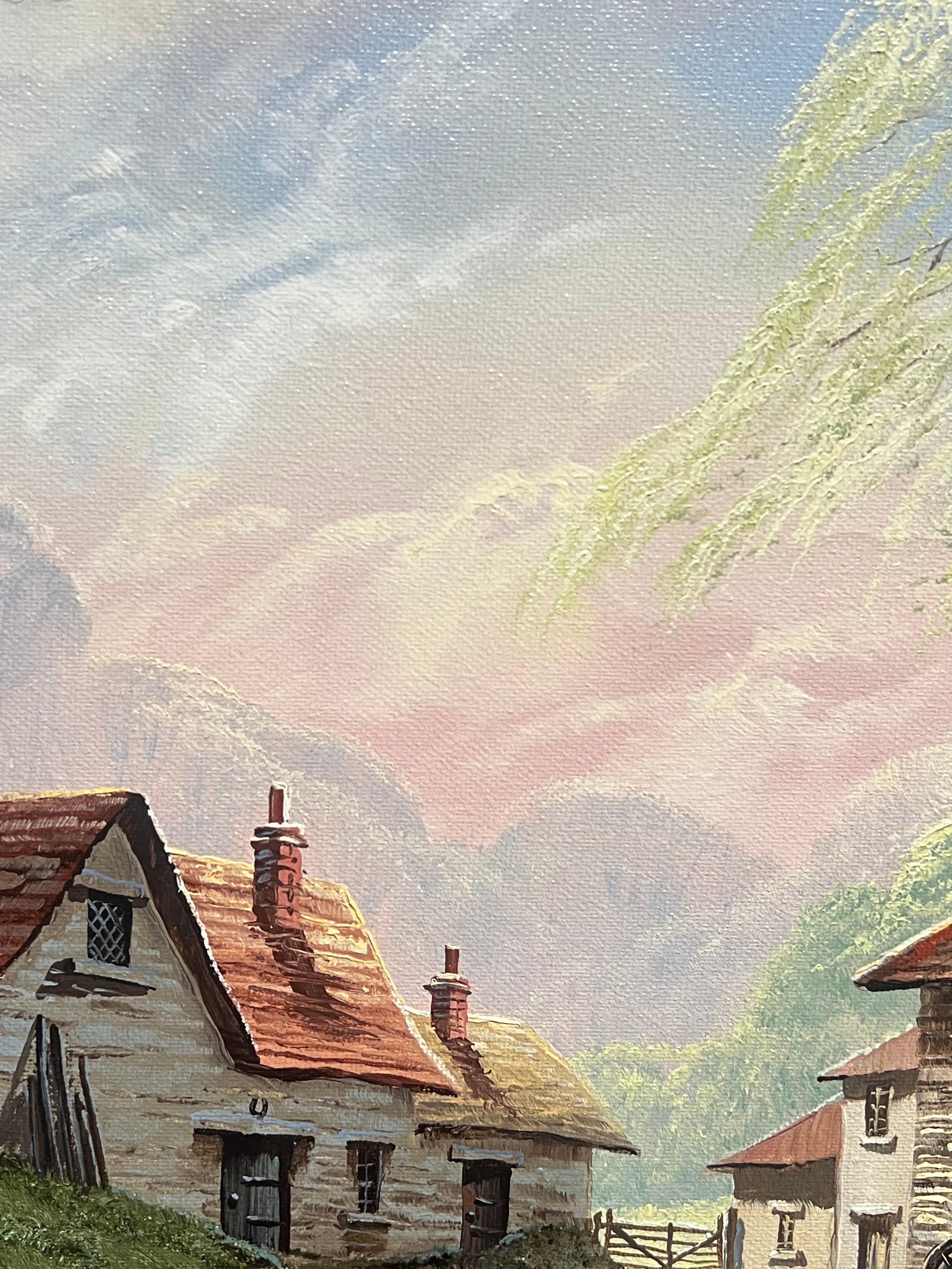 Paisaje rural inglés 
David James, contemporáneo británico
óleo sobre lienzo firmado, enmarcado
Enmarcado: 23 x 33,5 pulgadas
Lienzo: 20 x 30 pulgadas
Procedencia: colección privada, Inglaterra
Estado: muy buen estado 

Para más información, ponte