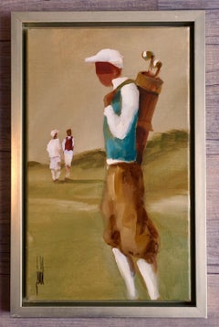 Le Golf by David Jamin, Golf, French artist, figurative, acrylic on canvas
