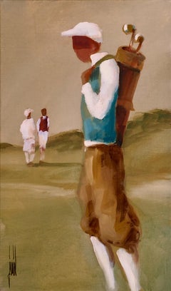 Le Golf by David Jamin, Golf, French artist, figurative, acrylic on canvas