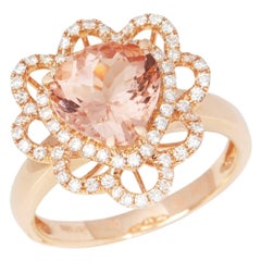 David Jerome Bague en or rose 18 carats, morganite et diamants