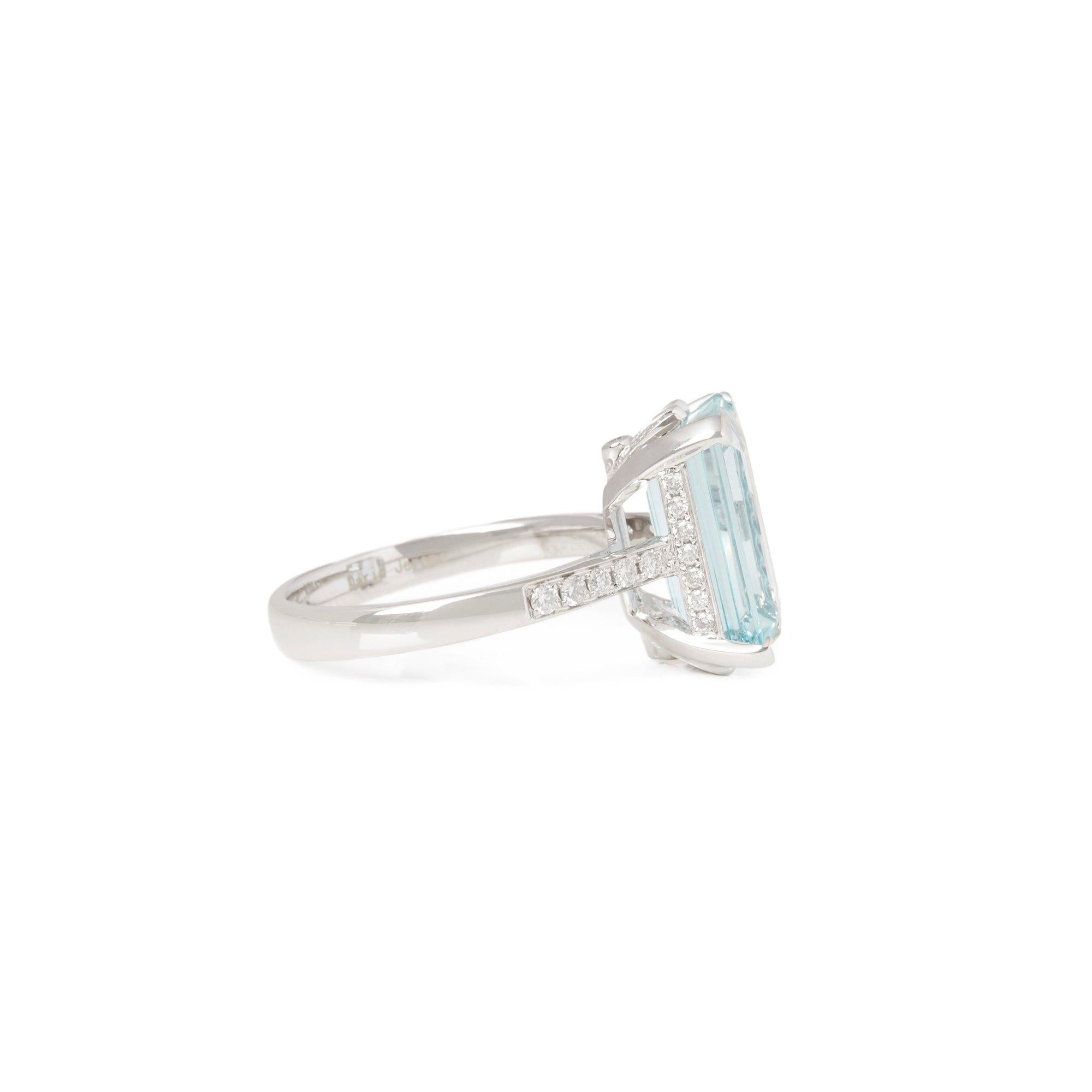 aquamarine emerald cut engagement ring
