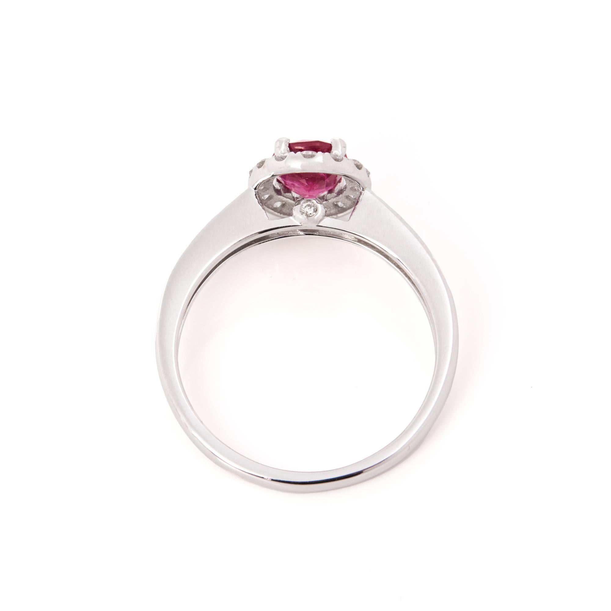 Contemporary David Jerome Certified 1.17ct Oval Cut Ruby and Diamond Ring For Sale