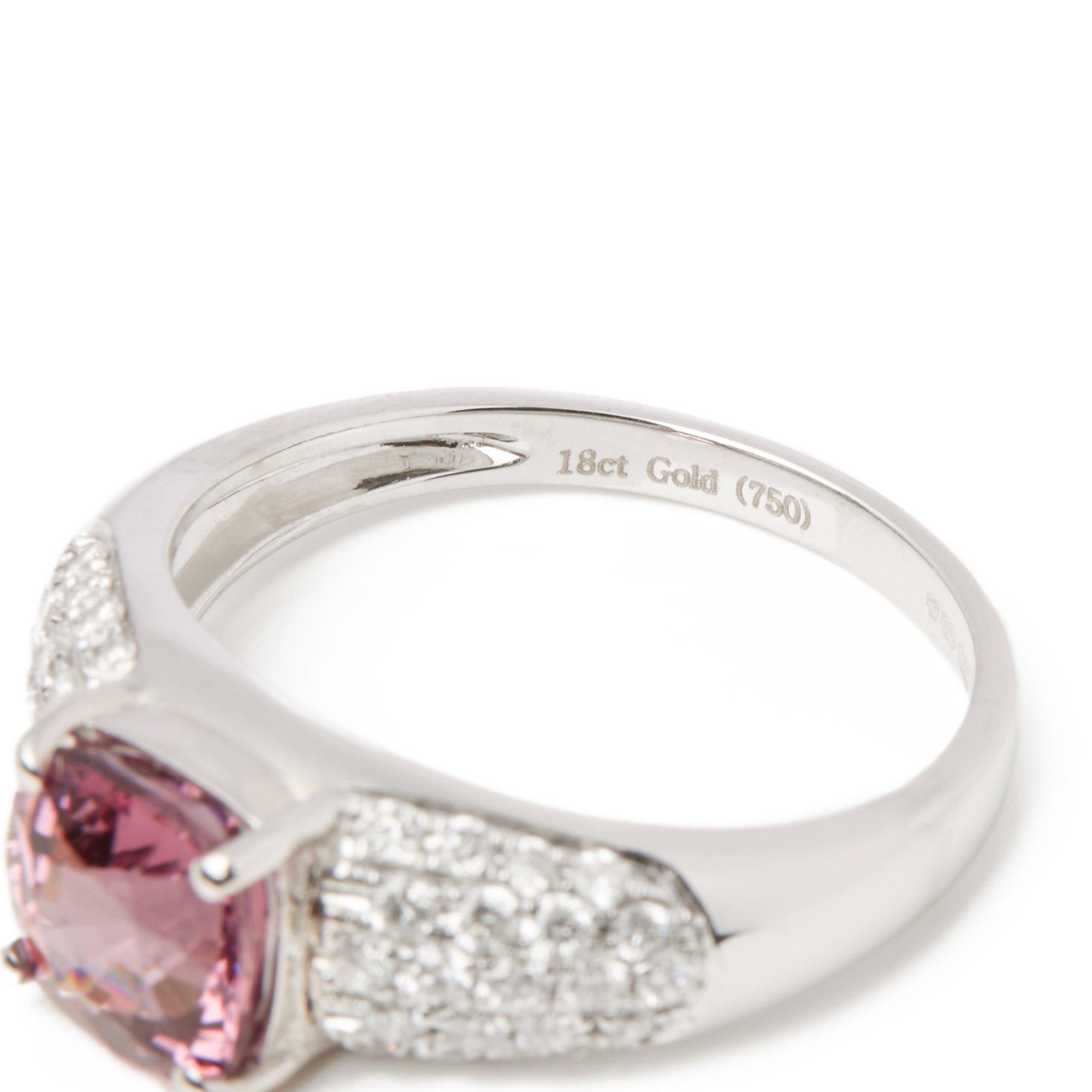 Contemporary 18ct White Gold Spinel and Diamond Dress Ring For Sale