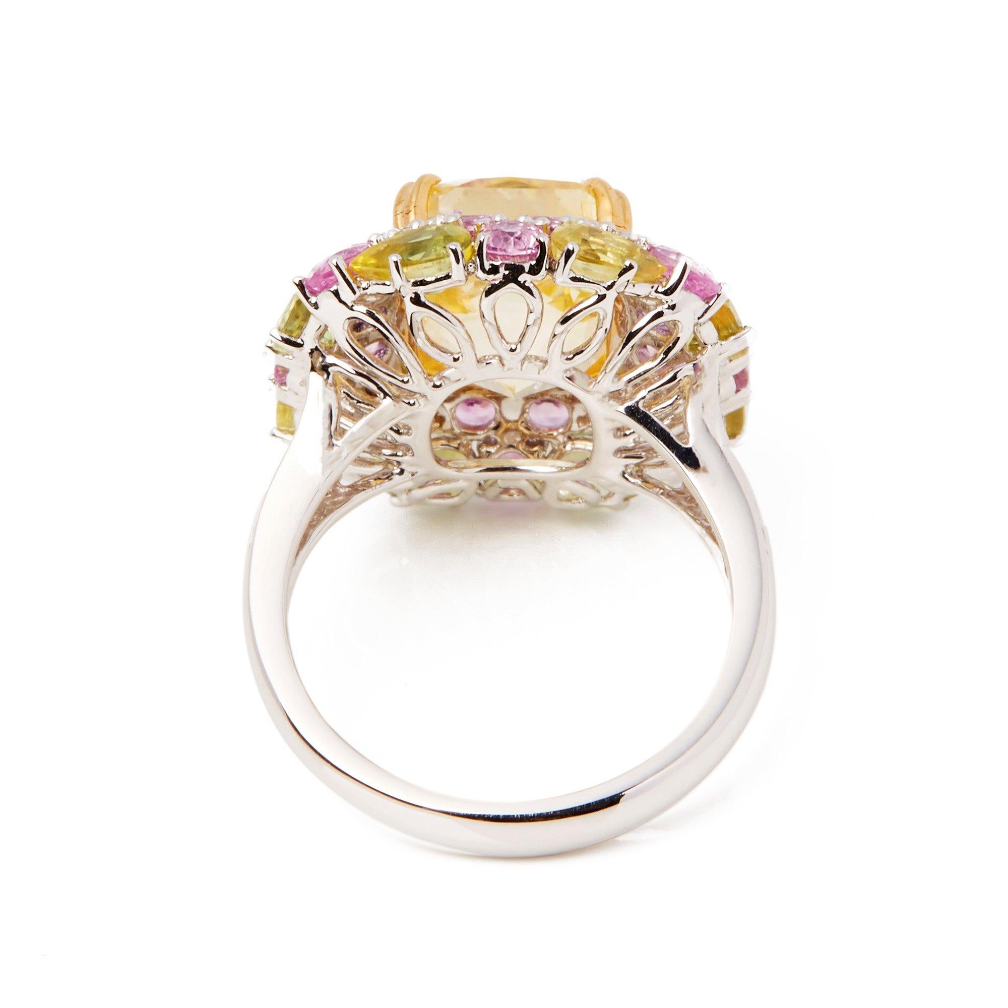 pink sapphire cluster ring