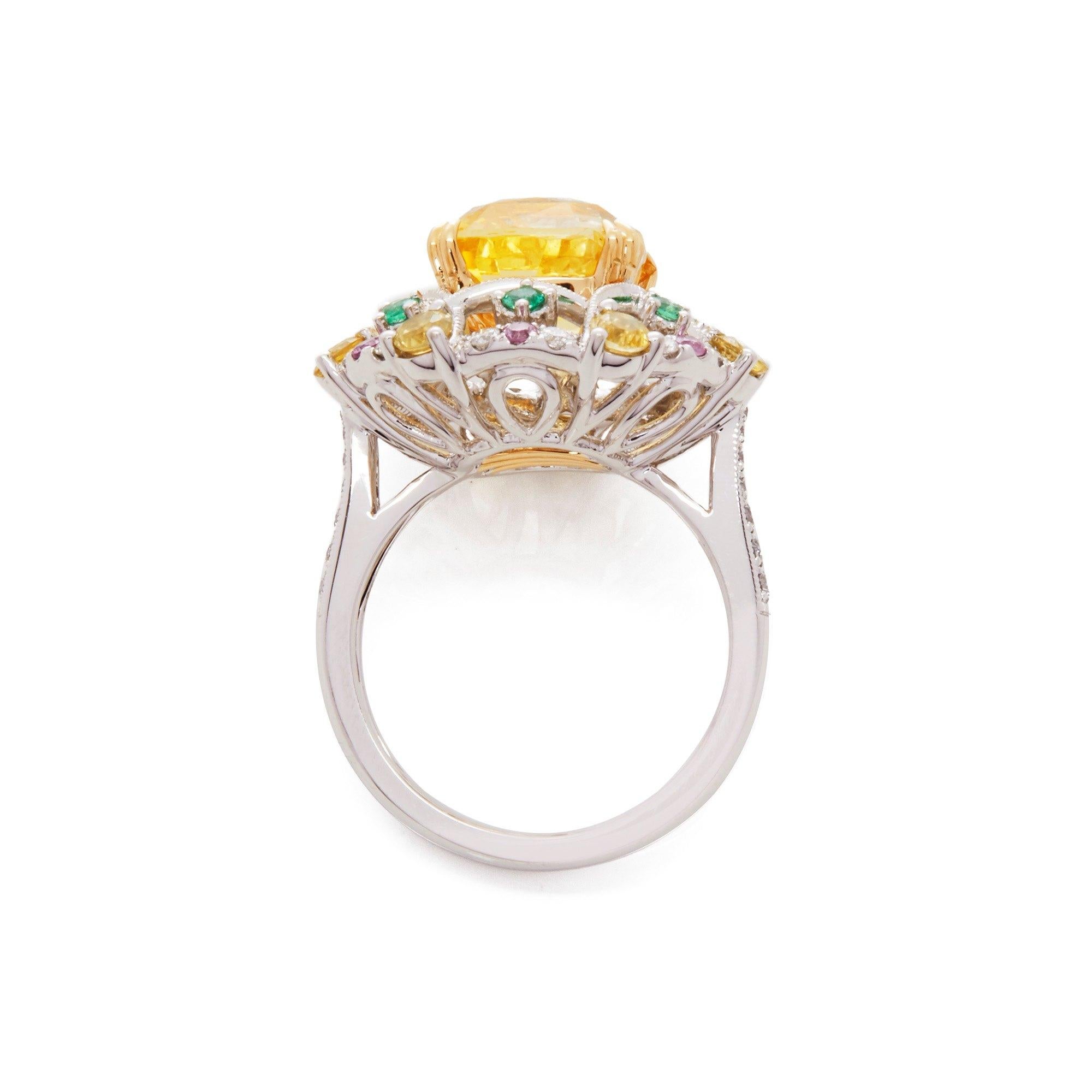 yellow sapphire platinum ring