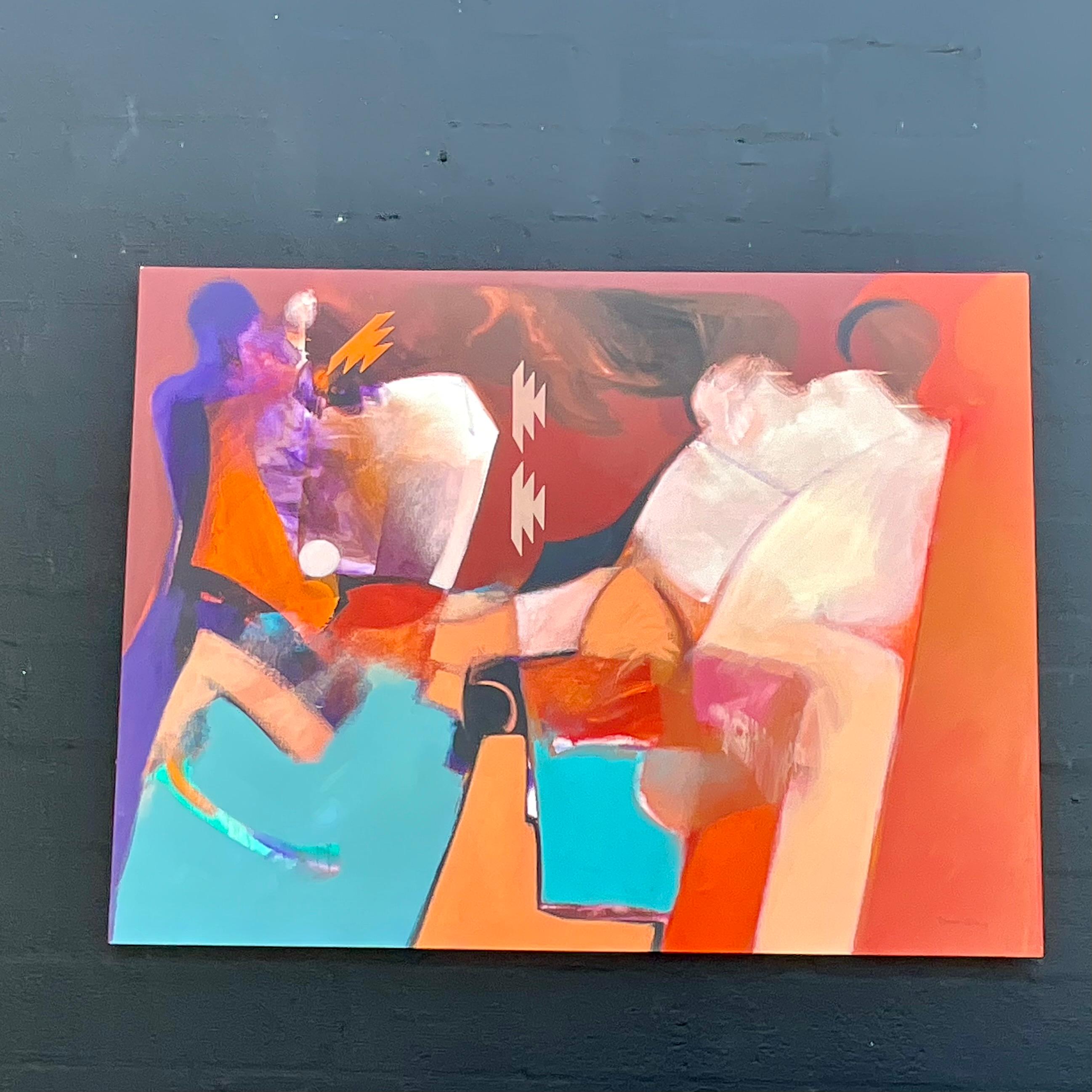 David Johns (geb. 1948)    Große abstrakte Harmonie:  Acryl auf Leinwand Navajo (amerikanisch) im Angebot