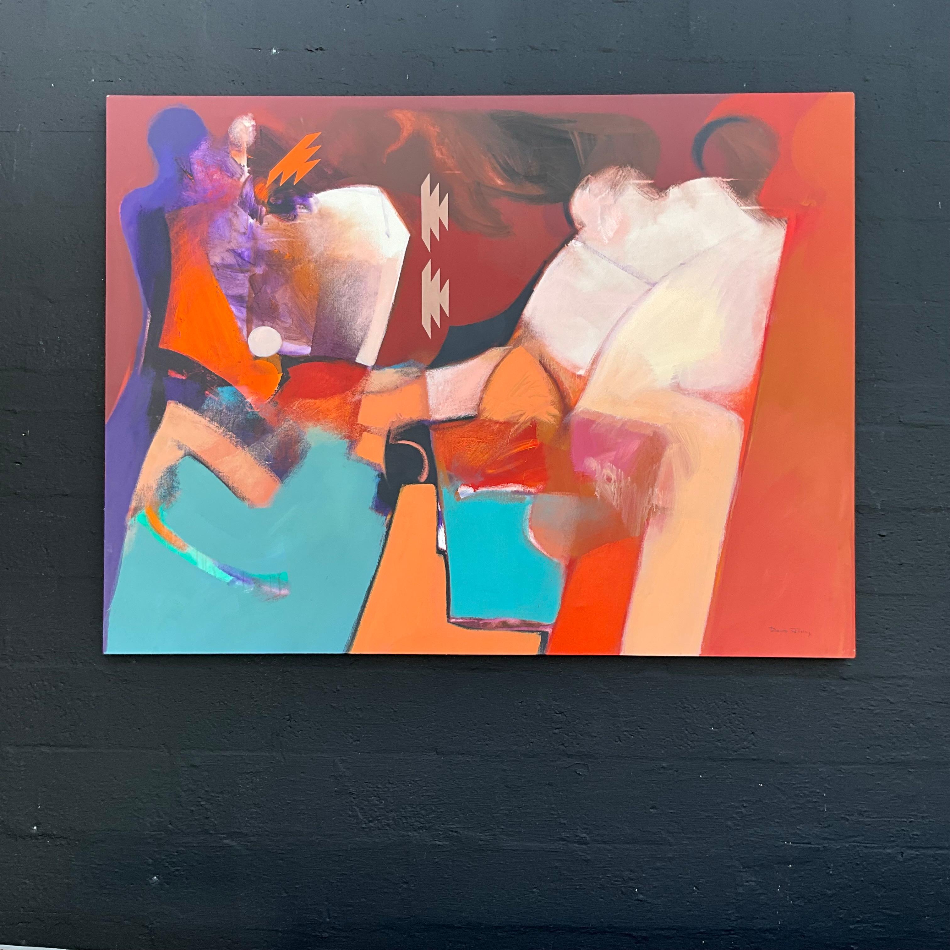 David Johns (geb. 1948)    Große abstrakte Harmonie:  Acryl auf Leinwand Navajo im Zustand „Gut“ im Angebot in West Palm Beach, US