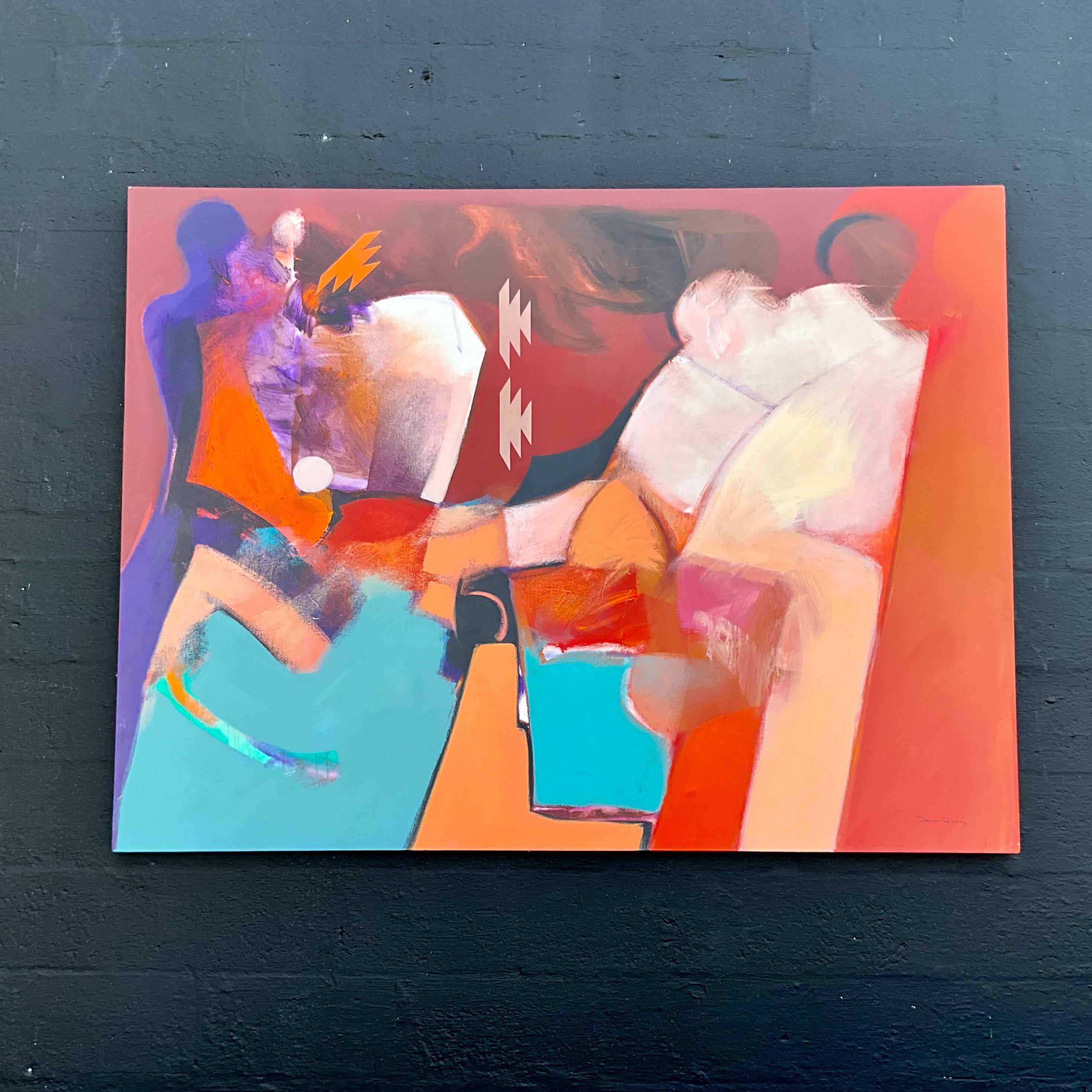 David Johns (geb. 1948)    Große abstrakte Harmonie:  Acryl auf Leinwand Navajo im Angebot 1