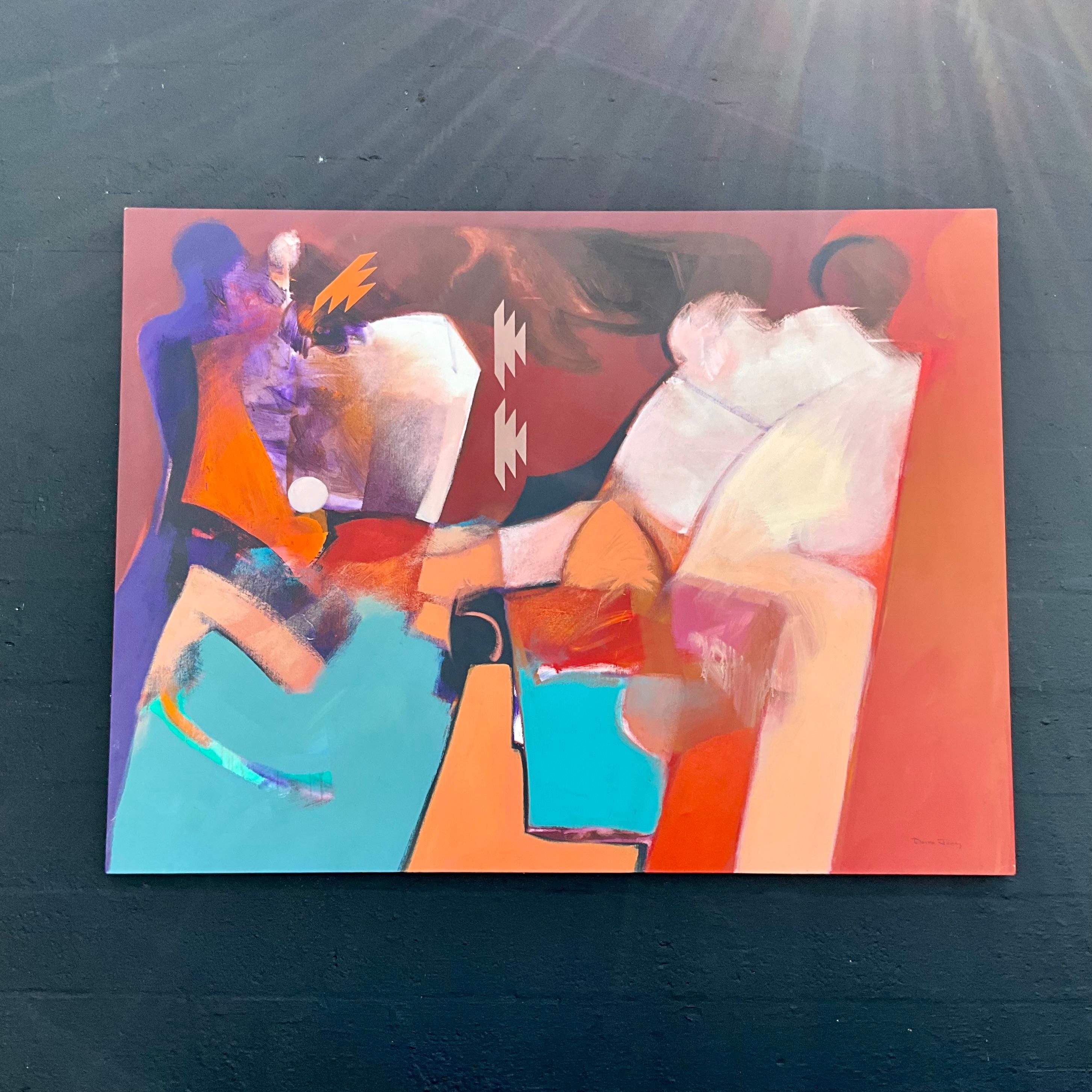 David Johns (geb. 1948)    Große abstrakte Harmonie:  Acryl auf Leinwand Navajo im Angebot 2