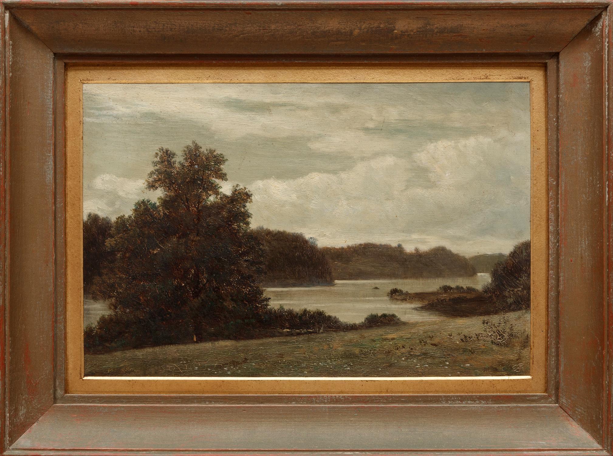 David Johnson
Byram Lake, New York
Monogrammed lower right; signed and titled on the reverse
Oil on board
7 3/4 x 11 3/4 inches

A landscape painter based in New York City and associated with the second generation of Hudson River School* painters,