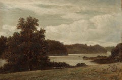 « Byram Lake, New York » David Johnson, paysage de l'école de la rivière Hudson, Westchester