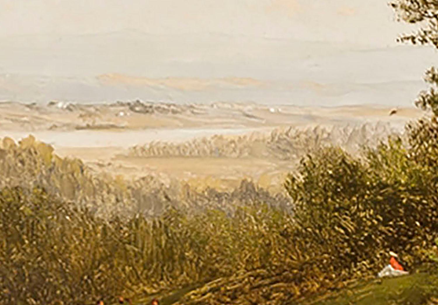 Figur in einem Landschaftsbild  – Painting von David Johnson