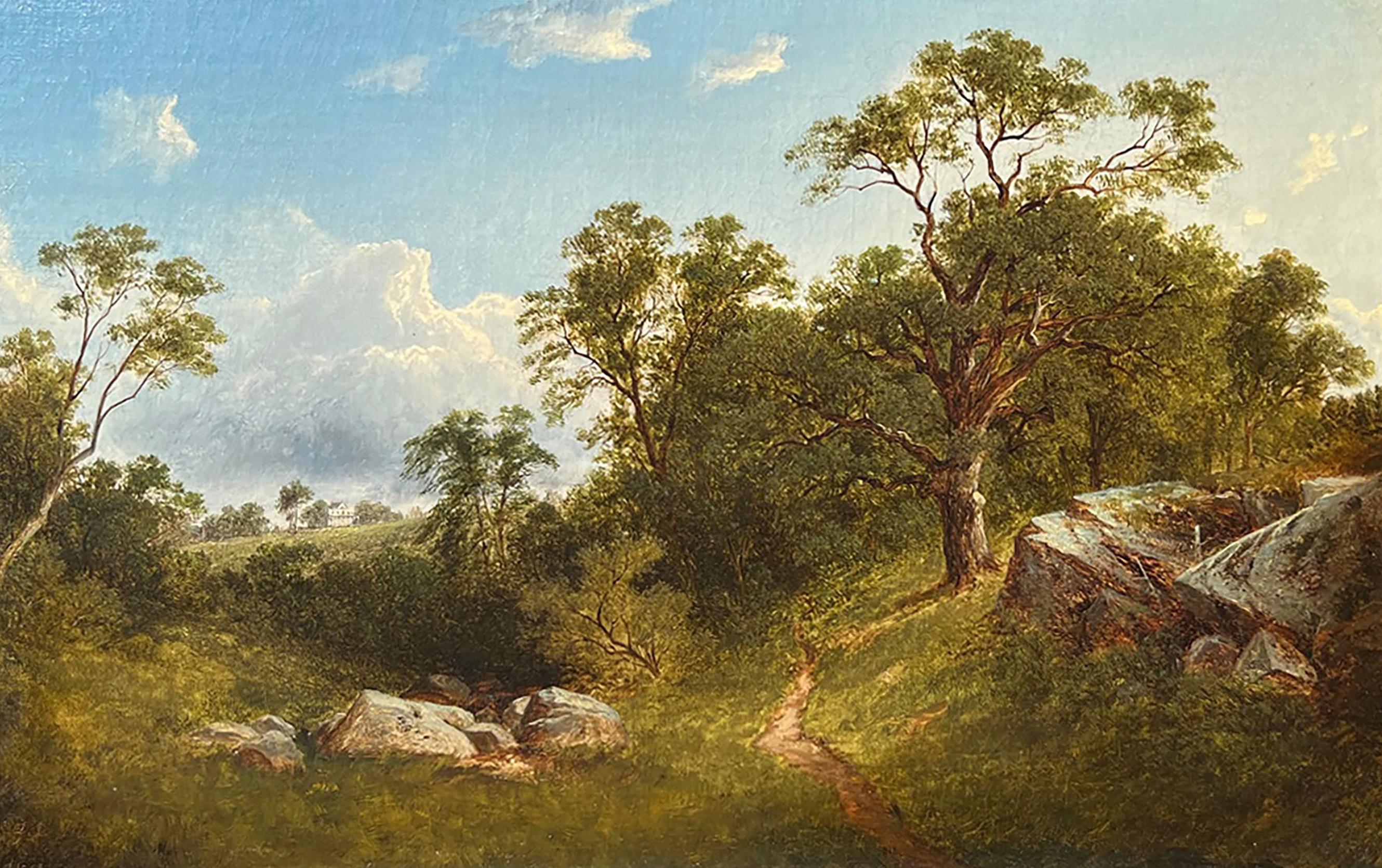 Paesaggio con villa, 1863 di David Johnson (americano: 1827-1908) 1