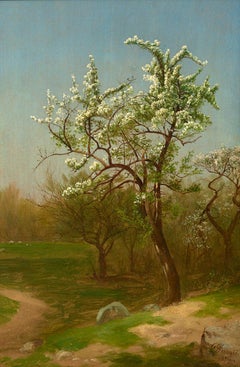 Croquis d'après nature : Poirier en fleurs, 1874