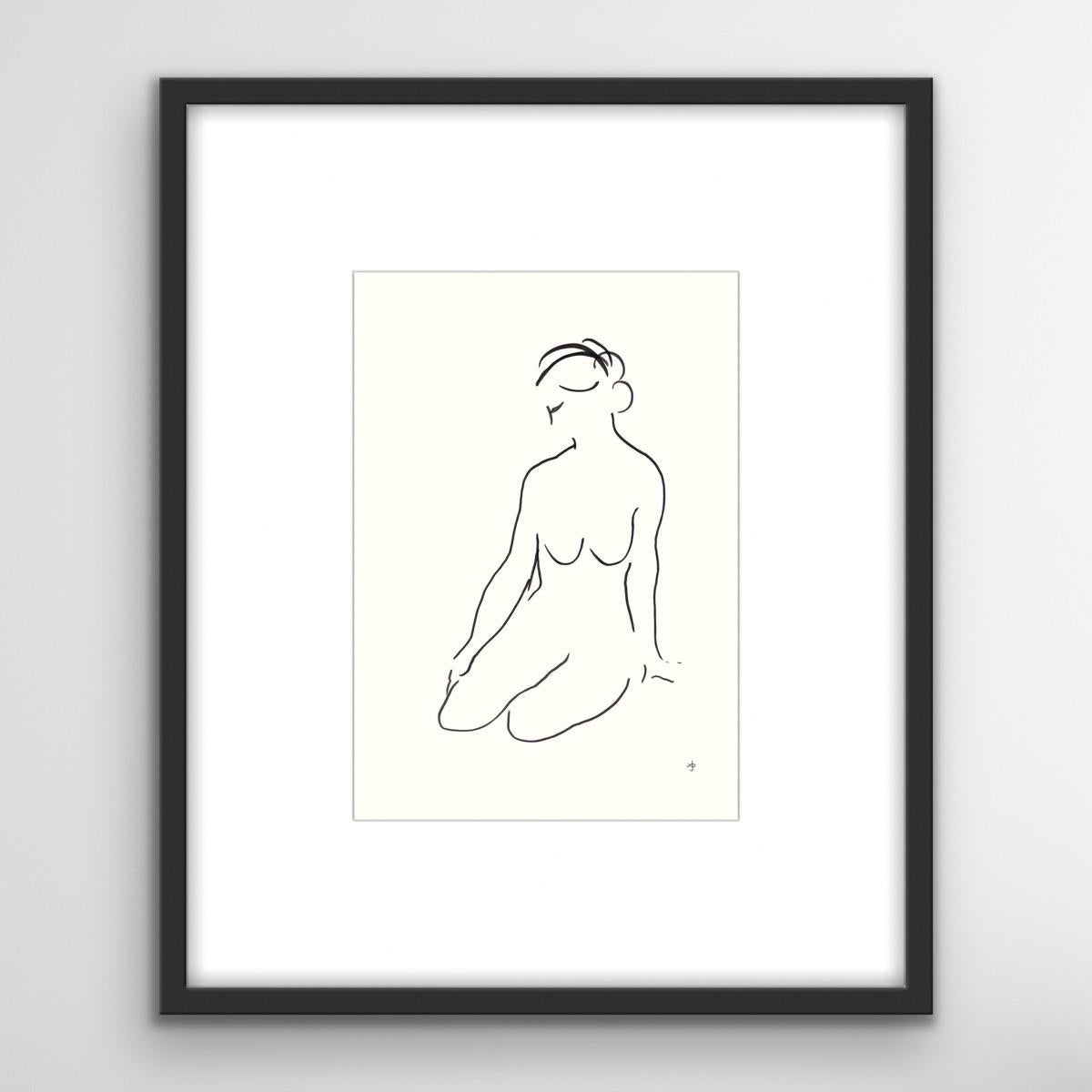 #2209D, Pittura figurativa originale, Pittura di nudo in bianco e nero, Natura morta - Painting Minimalismo di David Jones, CH, CBE