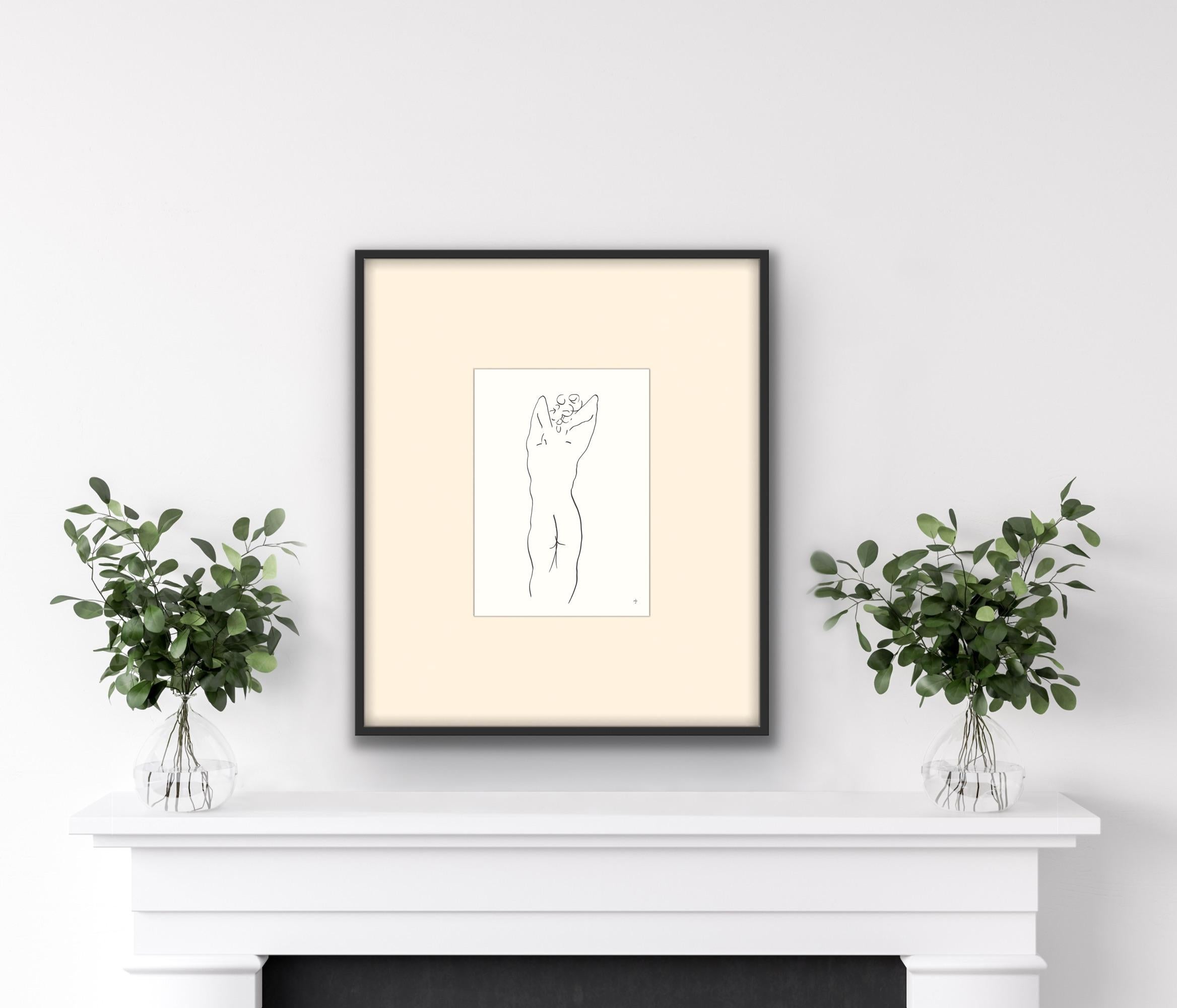 #2209F, Original painting on paper, Portrait, Body, Nude  For Sale 4