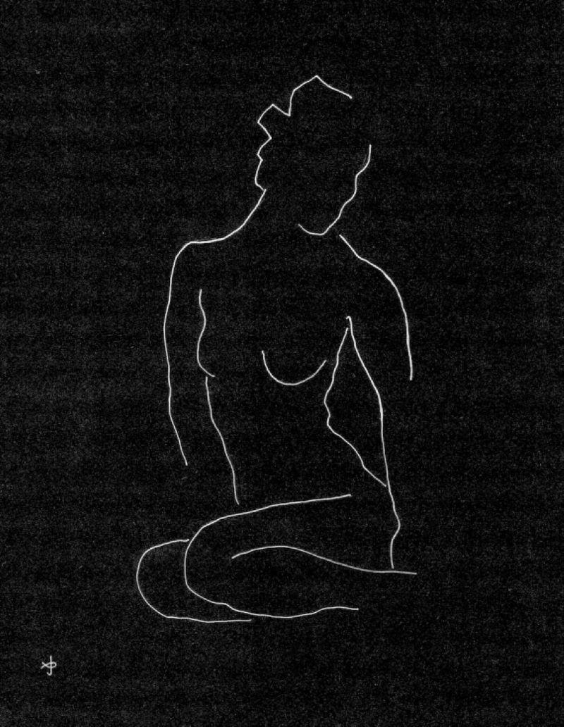 David Jones, CH, CBE Portrait Painting - 2306D, black and white, original painting, still life, nude, affordable