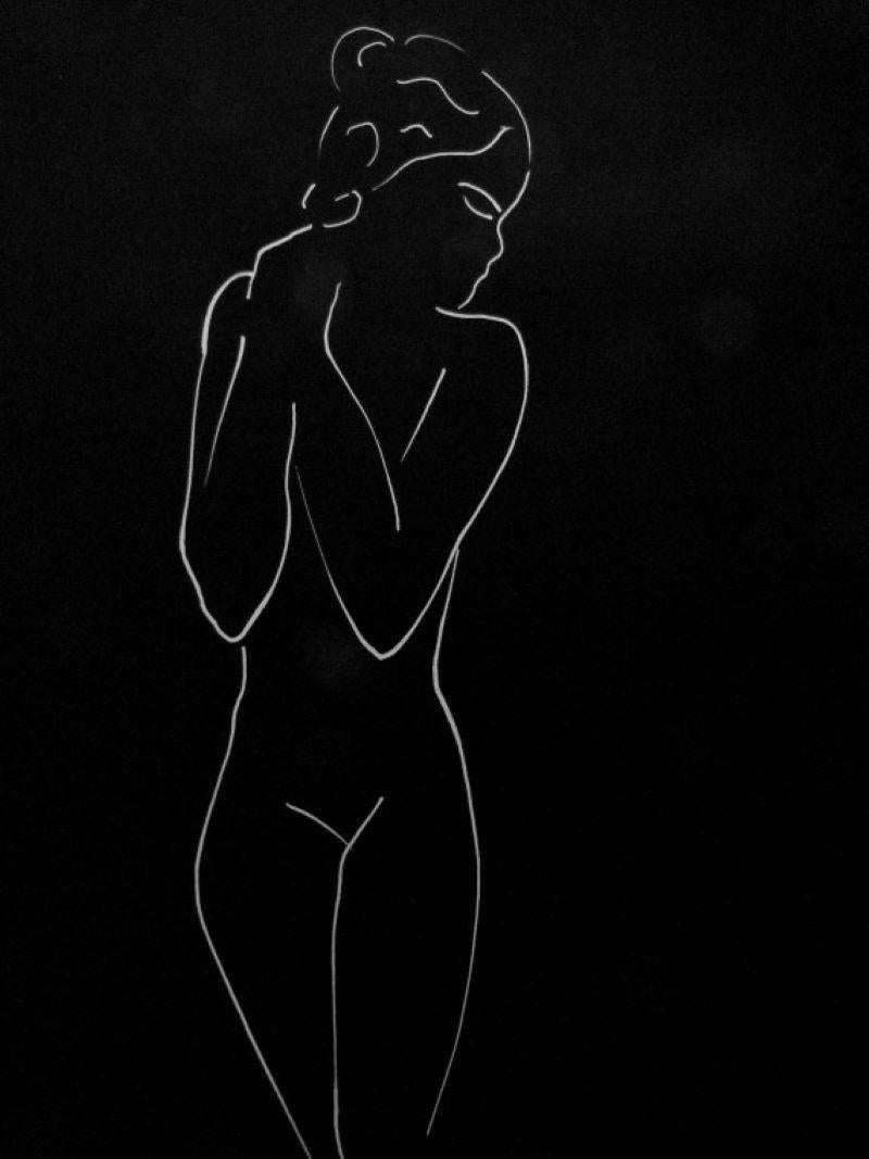 David Jones, CH, CBE Still-Life Painting - 2306F, black and white, original painting, still life, nude, affordable