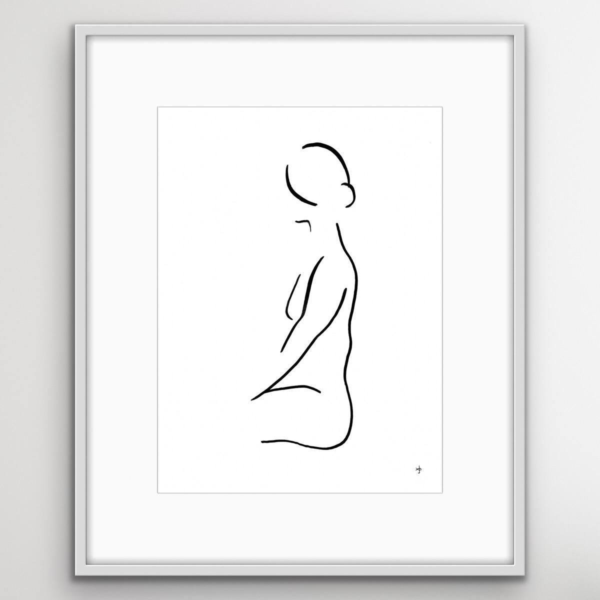 Series 7 No.9D, Black and White Contemporary Nude Painting, Monochrome Art For Sale 2